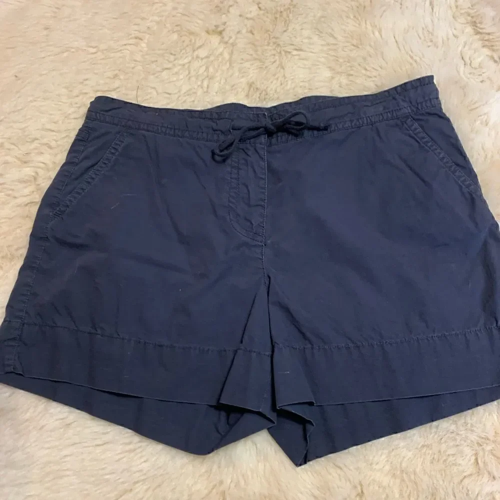 J Crew Navy Casual Tie Front Shorts size 6